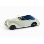 Dinky 38e Armstrong Siddeley Coupe - light grey, deep blue seats, silver edged screen, black