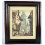 N H Leavers Continental Street Scene, watercolour, signed and dated 1936, 21 x 16.5cm.
