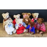 Collection of Large Jointed Teddy Bears including Canterbury Bears, Nonsuch Bears, Beary Tales,