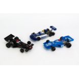 Scalextric mid 70's F1 Set with March 771 (repait to wing), Lotus Special and Tyrrell Cars