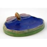 Royal Doulton for Wrights Coal Tar Soap, a pottery soap dish with dragon fly decoration, 15.5cm