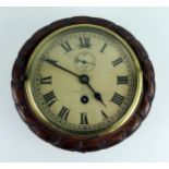 Dent, Royal Exchange, London, an oak cased ship's wall timepiece with 15cm Roman dial with