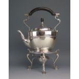 A George V silver tea kettle stand and burner, maker Goldsmiths & Silversmiths Co Ltd, London, 1911,