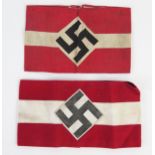 Two Third Reich period Hitler Youth armbands,