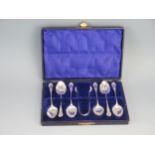 A set of six Edward VII silver coffee spoons maker Mitchell Bosley, Birmingham, 1908, together