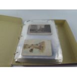 Three albums containing Edwardian and later postcards, includes shipping, aircraft, topographical,