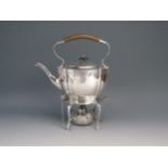 A George V silver spirit kettle, stand and burner, maker Goldsmiths & Silversmiths Co Ltd, London,