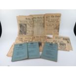 A small collection of original newspapers relating to the death of George V, Chamberlain's meeting