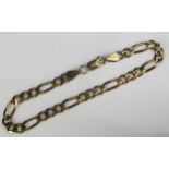 A 9ct Gold Fancy link Bracelet, 7.25" (18.5cm), 6.3g