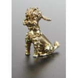 A Hallmarked 9ct Gold Charm Poodle, 6.6g
