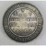 A Charles I 1642 Pound dated 1642, 51mm diam., 129.5g. Not authenticated