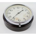 A Smiths Bakelite and chrome wall timepiece with 15cm Arabic dial,
