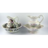 A Portmeirion pottery wash basin and matching water jug with Botanical Gardens pattern decoration,