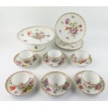 A Dresden porcelain comport, with spiral fluted and floral painted decoration, assorted porcelain