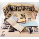 A collection of albums containing postcards of film stars baring autographs and facsimile