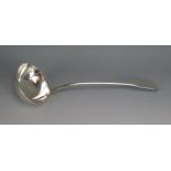 A George III silver Fiddle pattern soup ladle, maker William Eley I, William Fearn & William