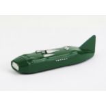 Dinky 23s Streamlined Racing Car - dark green, silver detailing, black ridged hubs and smooth