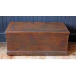 A 19th century mahogany seaman's chest, of rectangular outline, with hinged lid, 78cm wide.