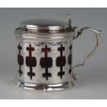A Victorian silver mustard pot and cover, maker Edward & John Barnard, London, 1863, initialled,