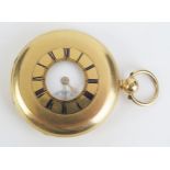 An 18ct Gold Half Hunter Pocket Watch, 36mm case, movement signed W J Smith Bath no. 3223, c. 76.06g