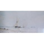 Albert Ernest Markes (British 1865 - 1901), marine artist, sailing boats off the coastline, signed