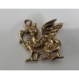 A 9ct Gold Welsh Dragon Charm, hallmarked, c. 2.17g