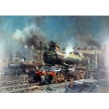 After Terence Cuneo, 'Preparing for Departure' a polychrome furnishing print, signed in pencil to