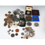 A Collection of Coins including a Charles II 1684 silver groat, Victorian 1891 silver Crown, USA