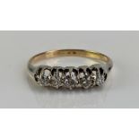 An Old Cut Diamond Ring in a precious yellow metal setting (tests as 15ct on KEE), stamped SM AY1