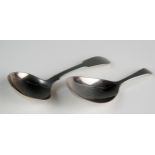 A George IV silver fiddle pattern caddy spoon, maker Thomas Wheatley, Newcastle, 1821, together with