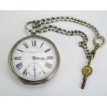 A Silver Cased Pocket Watch with Kilbourne Kay's patent lever movement no. 11397 and on a silver