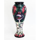 A Moorcroft pottery vase with Charles Rennie Mackintosh style decoration, designed by Rachel Bishop,