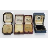 Four Old Ring Boxes, all named including CARRINGTON & Co. Ltd.