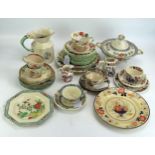 A Mason's Fenton jug, assorted side plates, cake plates, tureen and cover, jugs, cups and saucers.