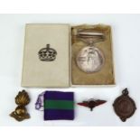 A George VI General Service Medal, to 14101512. GNR. J.C. WATTS. R.A., with Palestine Clasp, in