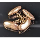 A Pair of Antique 9ct Gold Kidney Shaped Cufflinks, 17mm head, 4.85g