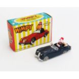 Empire Made Toys "Wimpy" The Sportcar Driver - 54mm Plastic Car in Dark Blue similar to a Jaguar -