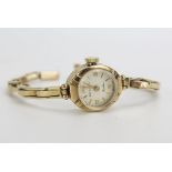 A ROTARY 9ct Gold Ladies Watch on a 9ct gold bracelet, 9.06g nett. Running