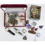 A Selection of Silver and other Jewellery including an Austro-Hungarian Pendant, silver and enamel