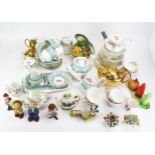 A quantity of assorted ceramic wares, including part tea services, Wade Tetley Tea Folk, Carlton