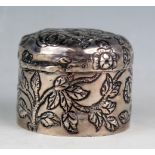 A Victorian silver pot and cover, maker Benjamin Kirby, Birmingham, 1838, of cylindrical form with