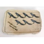 Laurel Keeley (Contemporary) a stoneware platter with incised magpie decoration, "Seven for a Secret