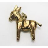 A 9ct Gold Donkey Charm, hallmarked, 1.36g