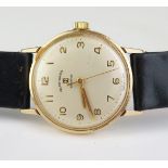 A FAVRE-LEUBA Gent's 9ct Gold Cased Dress Wristwatch, 33mm case, caliber 111 movement no. 384052?.