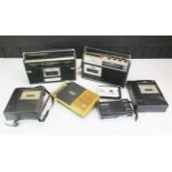 A Ferguson radio/cassette player, an Auritone radio/cassette player, two Phillips cassette player,