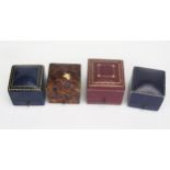 Four Vintage Ring Boxes, all named including Harrods and Page Keen & Page