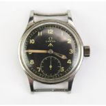 An OMEGA 'Dirty Dozen' WWII Military Wristwatch, the 35mm steel case stamped to the back W.W.W.