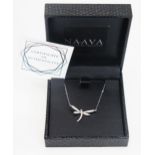 A Naava 9ct White Gold Dragonfly Brooch, 22mm diameter wingspan, 1.35g. Boxed and with certificate