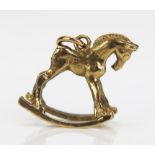 A 9ct Gold Rocking Horse Charm, hallmarked, 2.47g