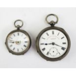Two Silver Cased Fob Watches. Both A/F